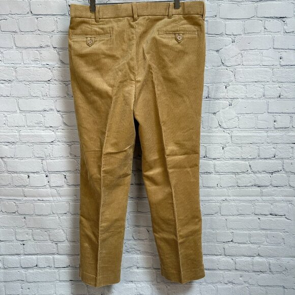 Peter Christian Men's Pleated County Corduroy Cotton Pants, Size W38 x L29, Sand - Picture 10 of 13